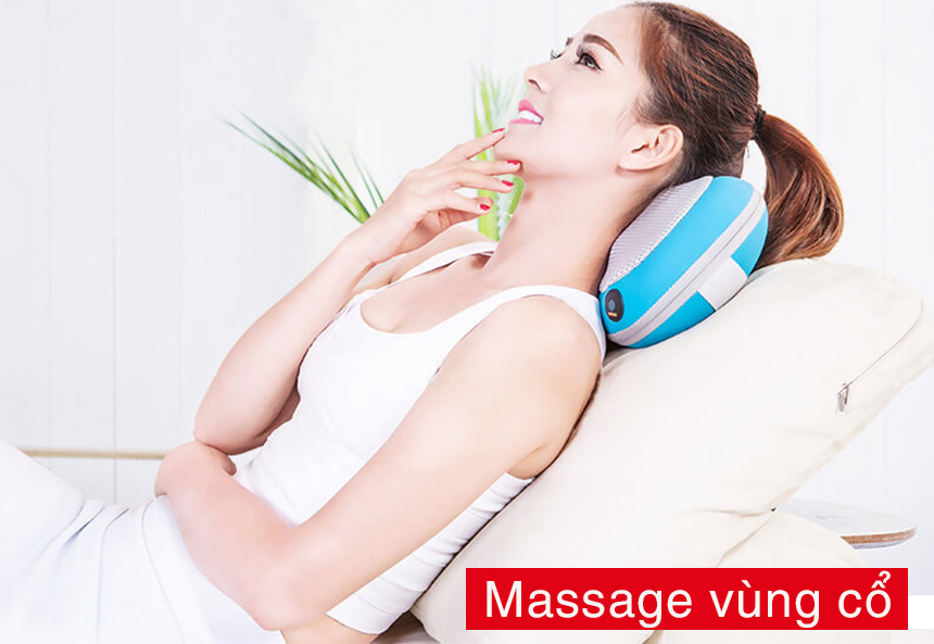 Combo Gối massage OKIA eFancy Pro + Máy Massage Toàn Thân Cầm Tay OKIA eVis Mobile