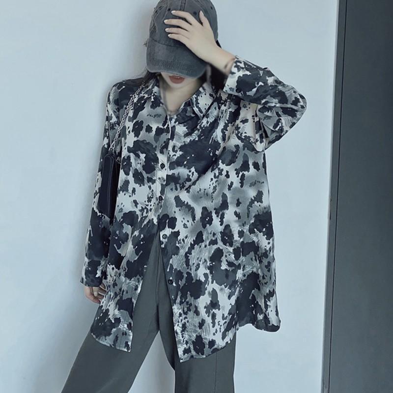 Áo Sơ Mi Dài Tay Dáng Rộng Thiết Kế Thanh Lịch Thời Trang