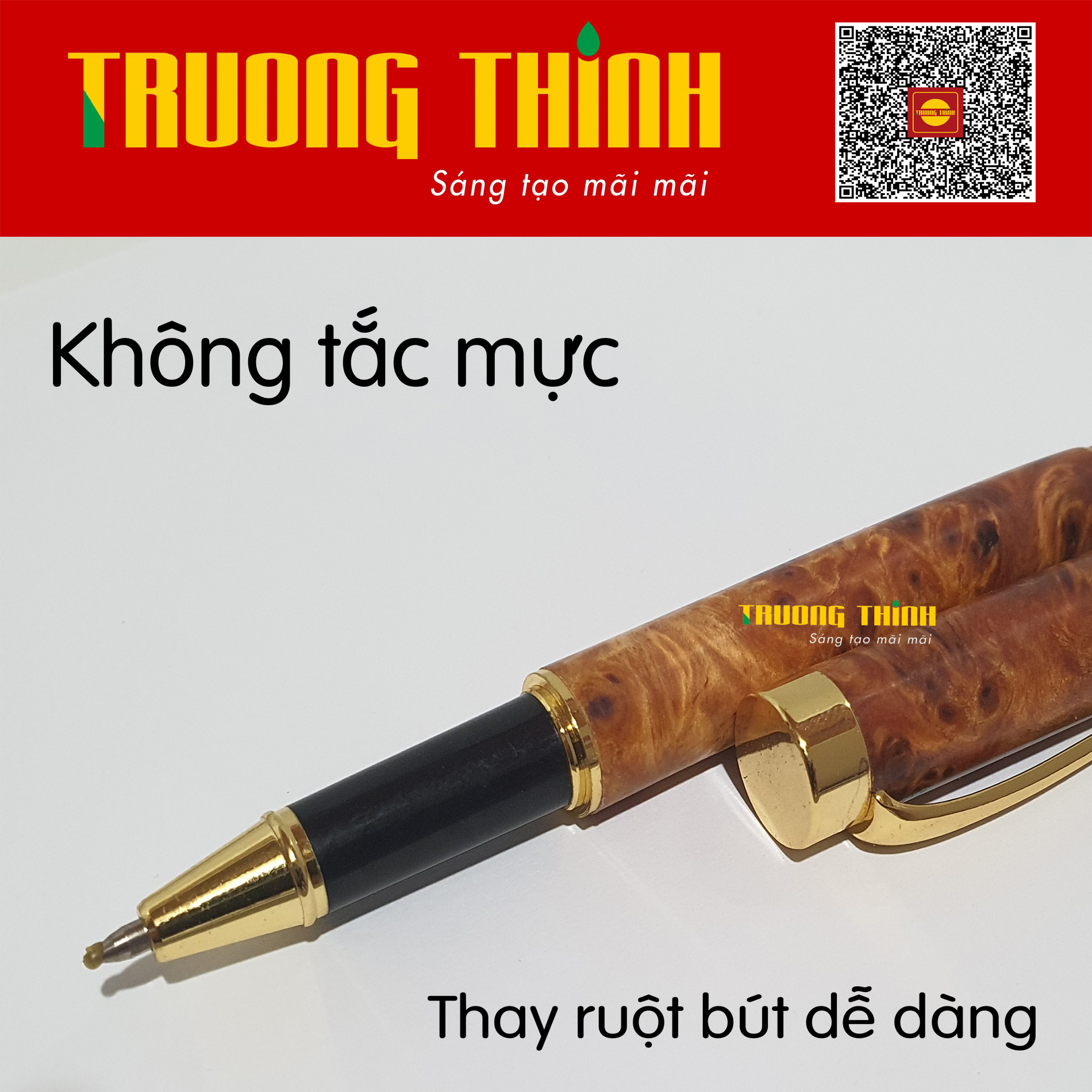 Bút Ký Gỗ Huyết Long Rồng Trường Thịnh Chính Hãng Sang Trọng Bền Đẹp Đẳng Cấp Doanh Nhân.Loại Rút 14.5 cm