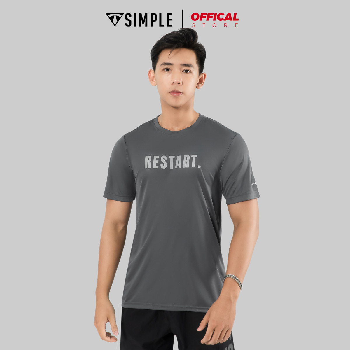 Áo Thể Thao Nam TSIMPLE cổ tròn tay ngắn tập gym vải thun lạnh thoáng mát co giãn chuẩn form MSSAHP5