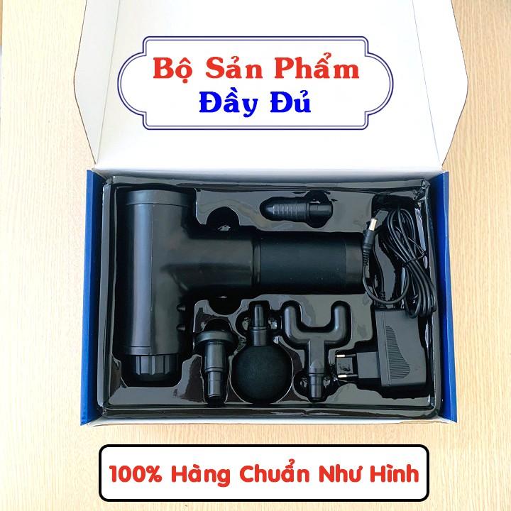 Súng Massage Gun 4 Đầu 6 Chế Độ Rung