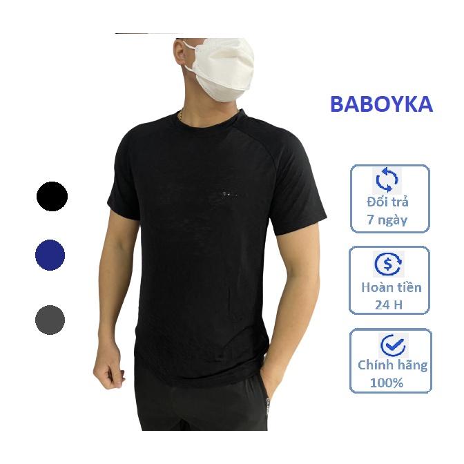 Áo Phông Nam Chất Thể Thao Dệt Hoạ Tiết Đồng Màu Nổi Bật Logo BABOYKA Kiểu cách Trẻ Trung Năng Động