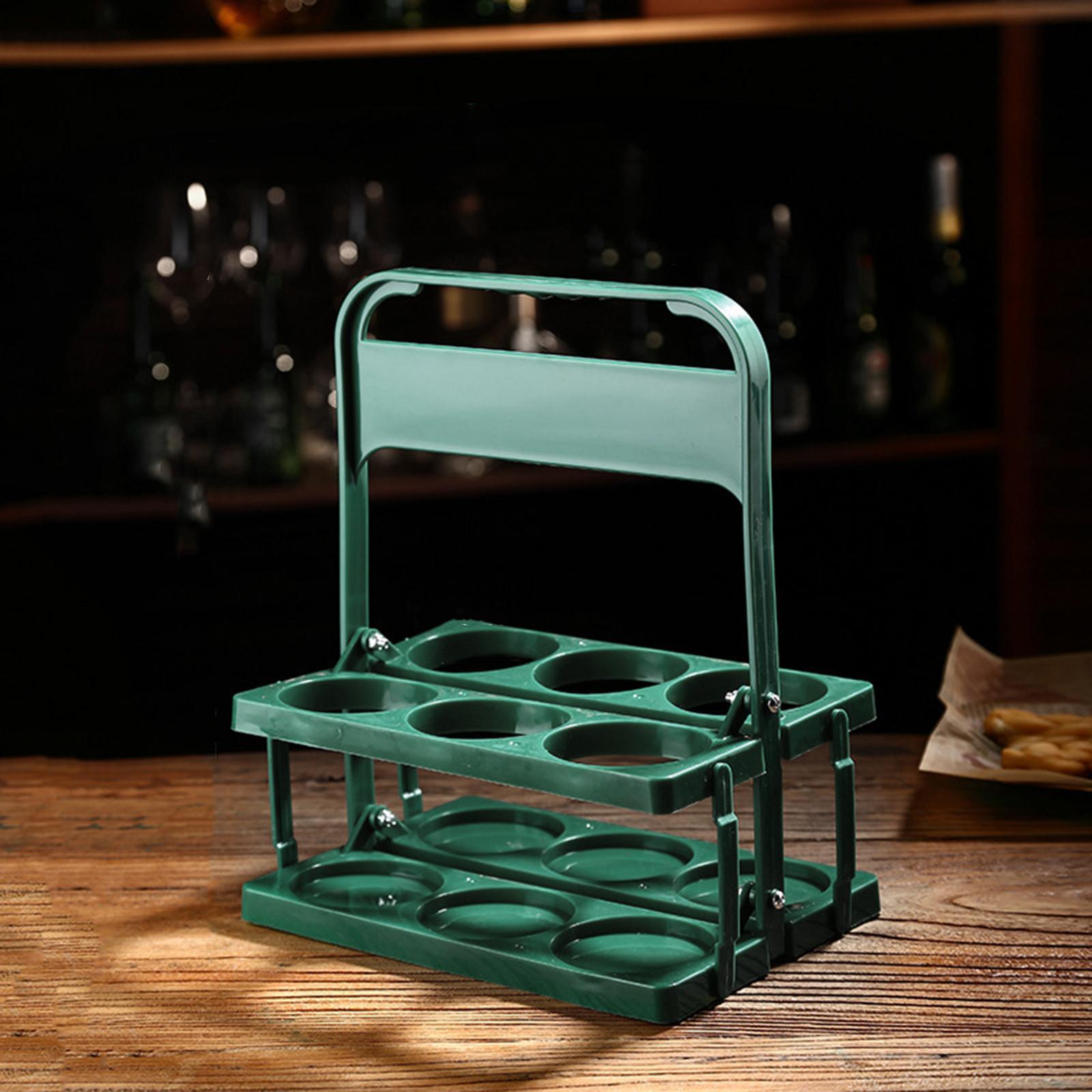 6 Holes Reusable Beer Bottle Carrier Beer Rack Basket for Home Catering Cafe