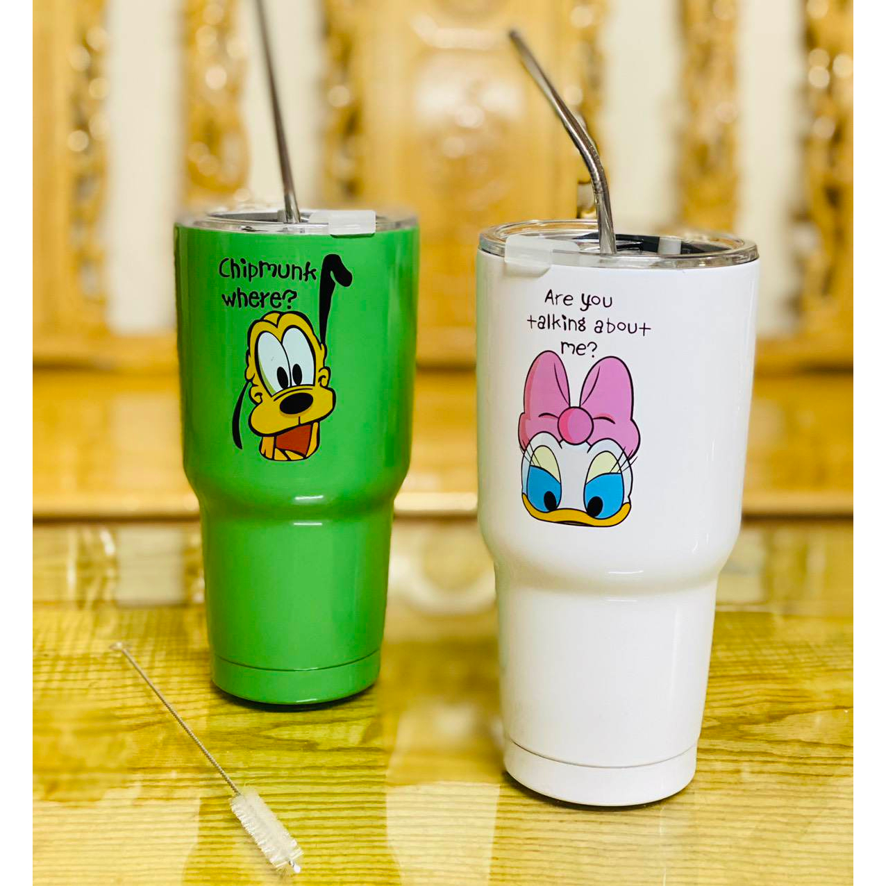 Ly Giữ Nhiệt  900ml Chống Tràn Tiện Lợi Tặng Kèm Bộ Phụ Kiện 2 Ống Hút Tái Sử Dụng Cọ Rửa Và Túi Đựng Hàng Chính Hãng