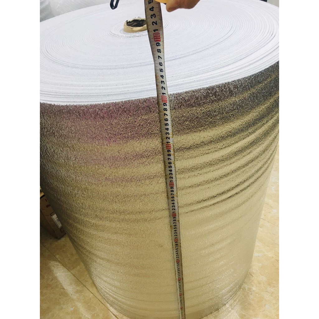 Cuộn xốp PE OPP tráng bạc dày 5mm x 1m x 1m cách nhiệt bảo ôn, cách âm, chống nóng, làm chiếu ngủ văn phòng