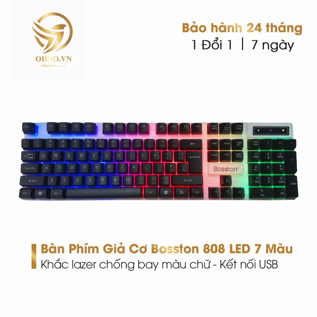 Bộ Bàn Phím Chơi Game Bosston 808 Keyboard Bàn Phím Gaming Cơ Máy Tính Led Có Dây RGB Gaming –hàng chính hãng