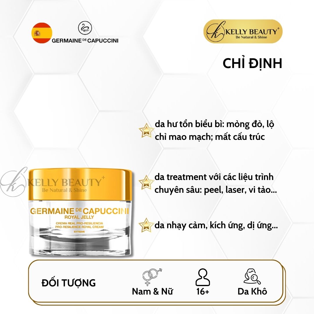 Kem Phục Hồi Cho Da Khô Mỏng Yếu Germaine Royal Jelly Cream Extreme - Giảm Kích Ứng, Làm Dày Da | Kelly Beauty