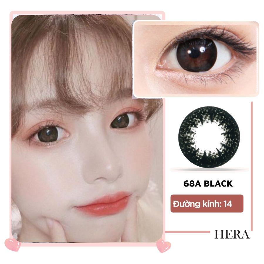 Kính Áp Tròng Hera Đen Huyền Bí Không Độ MYSTIC SHADOW Nhập Khẩu Hàn Quốc Lens Không Cận 6 Tháng