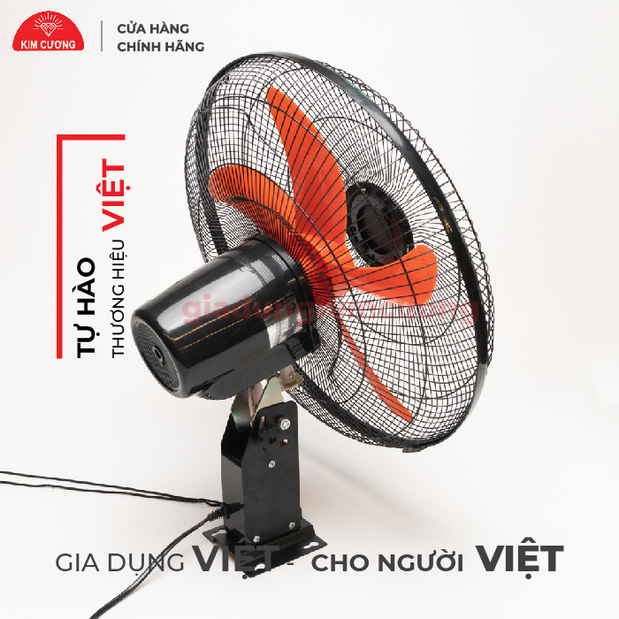 Quạt Treo Tường 2 Dây Kim Cương - Quạt Treo Tường Công Nghiệp - Hàng Chính Hãng