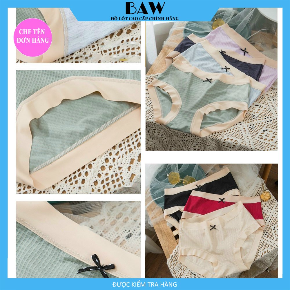 Quần Lót Nữ, Bộ 5 Quần Lót Nữ Cotton Lụa Cao Cấp Mềm Mịn, Quần Lót Nữ Kháng Khuẩn, Quần Lót Nữ Co Dãn Tốt Thoáng Mát Thương Hiệu Baw Mã QLN2611