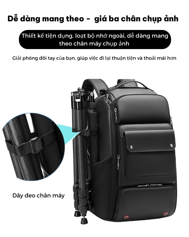 [Chính Hãng] Balo Máy Ảnh Outwalk Grumpy Balo Phượt Chống Nước Chống Sốc Ngăn Lưu Trữ Lớn, Trang Bị Khóa Chống Trộm TSA