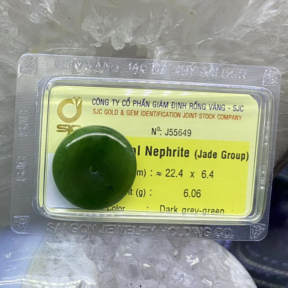 Ngọc Bội Đồng Điếu Ngọc Bích Nephrite Phong Thuỷ Tự Nhiên Kiểm Định