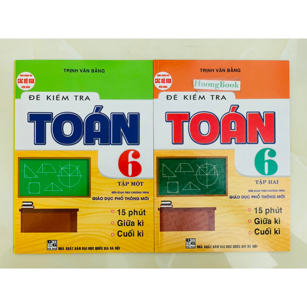 Sách - combo đề kiểm tra toán lớp 6 - tập 1+2
