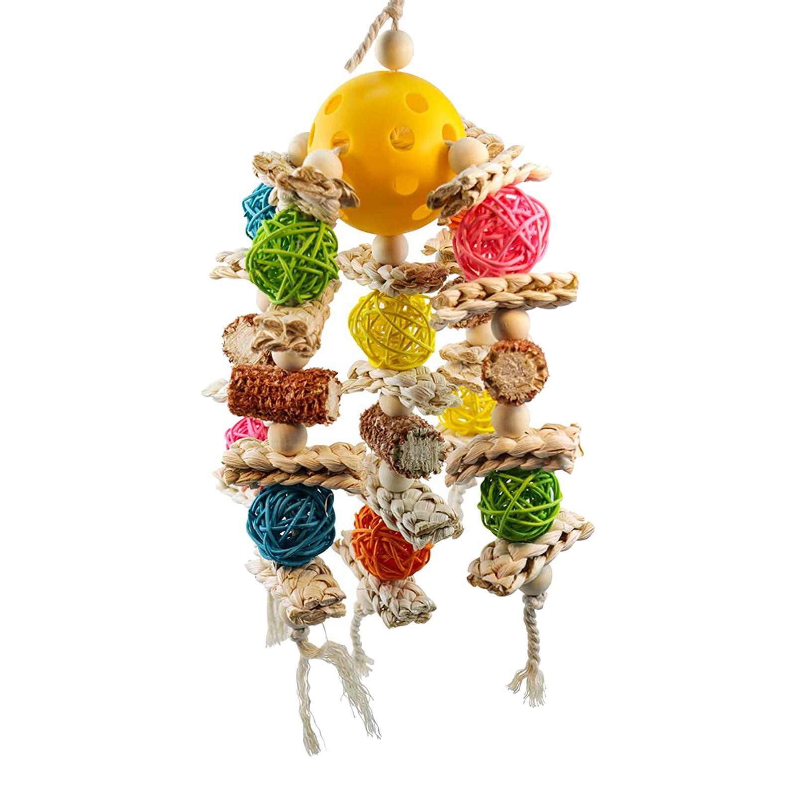 Bird Swing Chewing Bite Encourages Foot Exercise Parrots Cage Hanging Toys