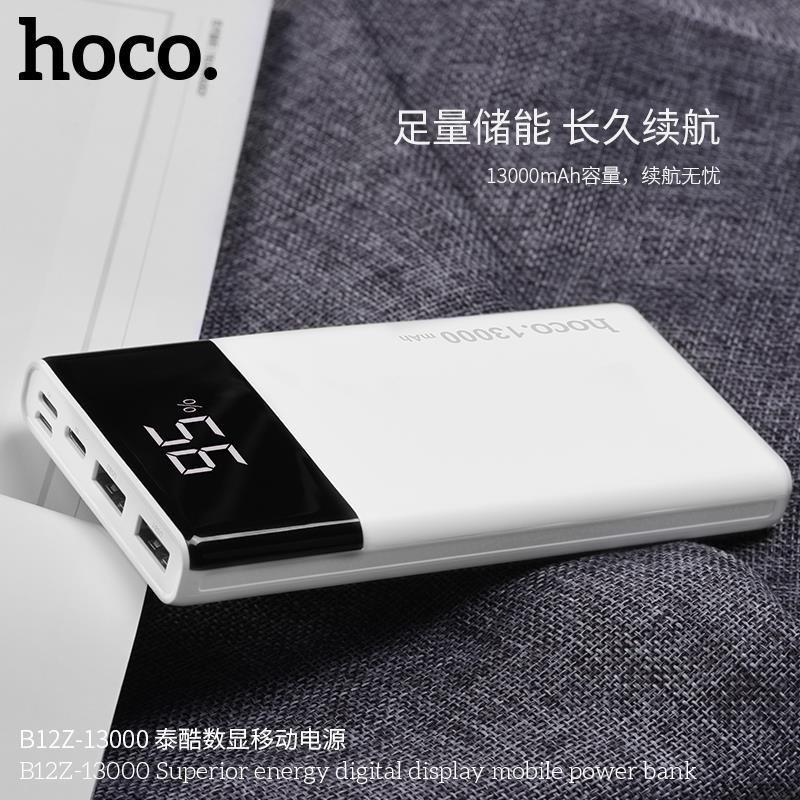 Pin sạc dự phòng dành cho Hoco B12Z Superior 13000mAh In/Output 3A, màn hình LCD - Hàng chính hãng