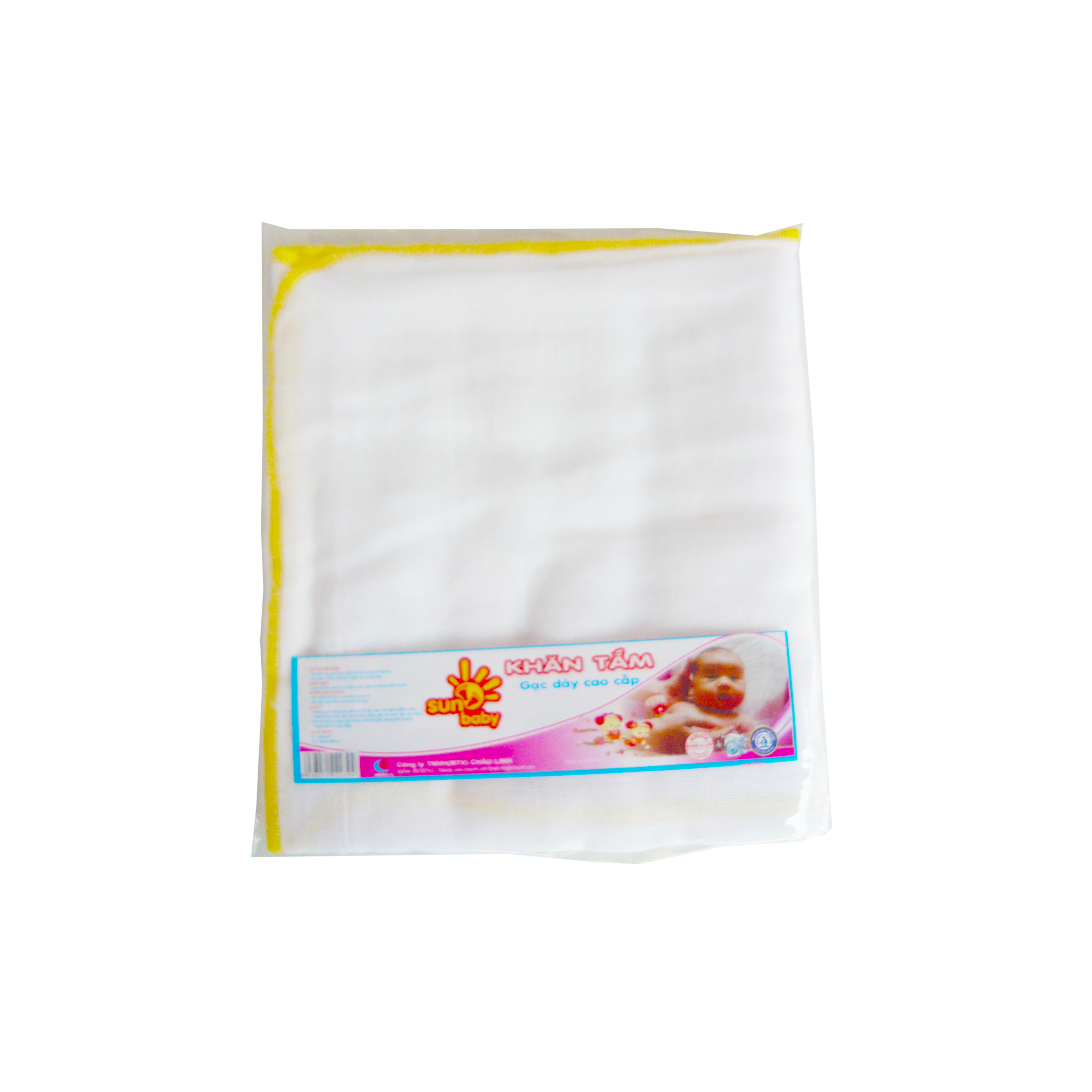 Khăn sữa tắm cao cấp loại 1 cho trẻ sơ sinh 80x65 cm (Bịch 2 cái) KT2- Sunbaby