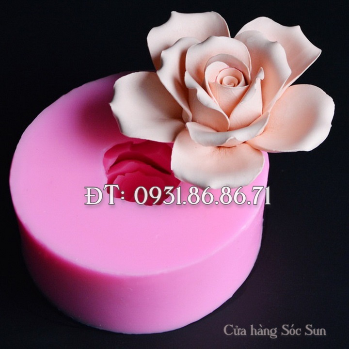 Khuôn silicon hoa hồng cánh tim - Mã số 1642