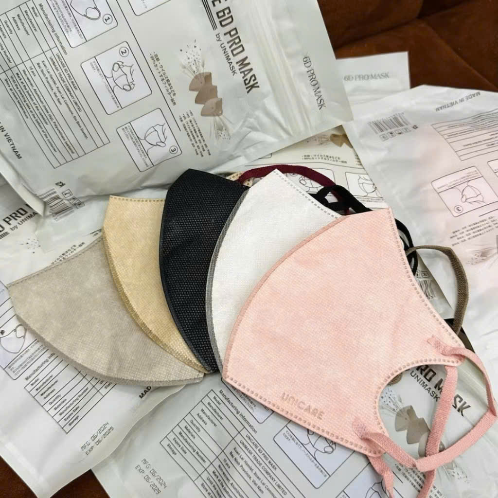 Thùng 50 Cái Khẩu Trang 6D PRO MASK Airfit – Khẩu Trang 6D UNICARE Pro Mask Cao Cấp, Phiếu Kiểm Định Chất Lượng - HÀNG CHÍNH HÃNG MINIIN