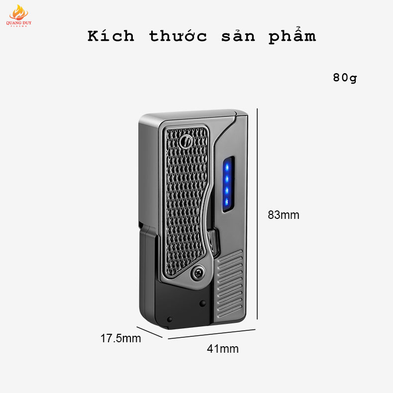 Hột quẹt khò điện plasma 2 chế độ lửa gấp gọn độc lạ