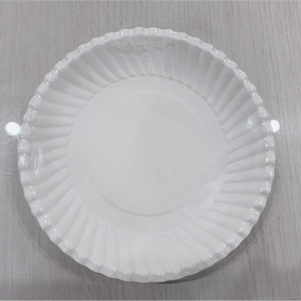 Combo 5 xấp dĩa giấy đựng thực phẩm màu trắng 16cm (50 cái/combo,10 cái/xấp