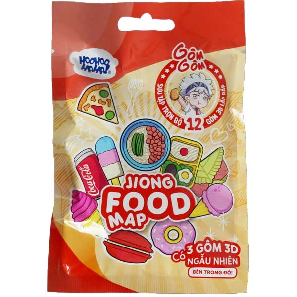 Gôm 3D Lắp Ráp Học Viện Alpha - HooHooHaha Gomgom 3D Eraser - Jiong Food Map - A-VP31072 (Mẫu Sản Phẩm Bên Trong Là Ngẫu Nhiên)