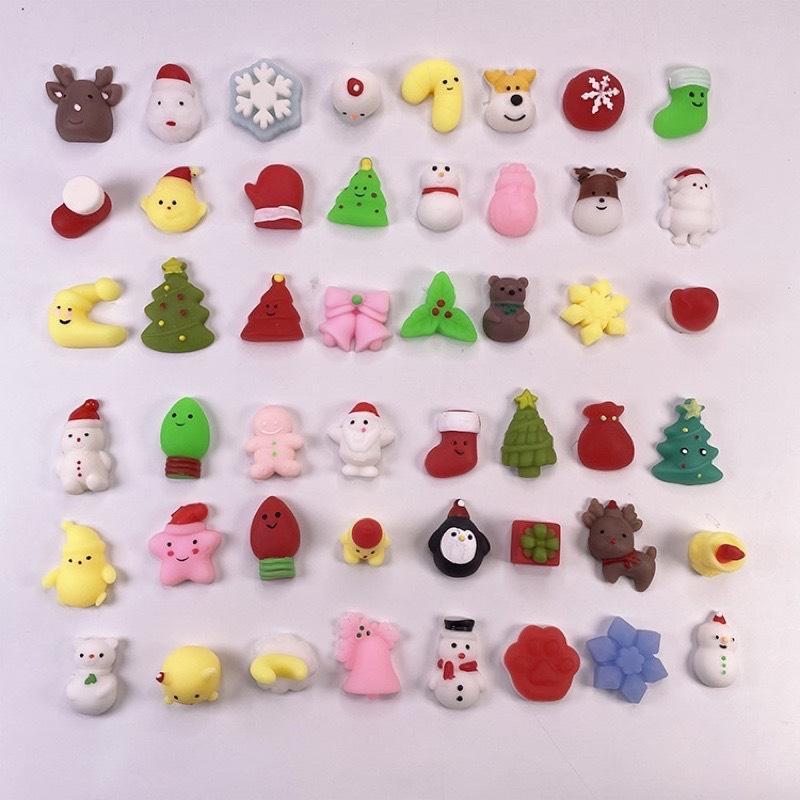 SÉT 5 cái Squishy mochi mini chủ đề giáng sinh cho bé, mochi noel chất liệu mềm dẻo