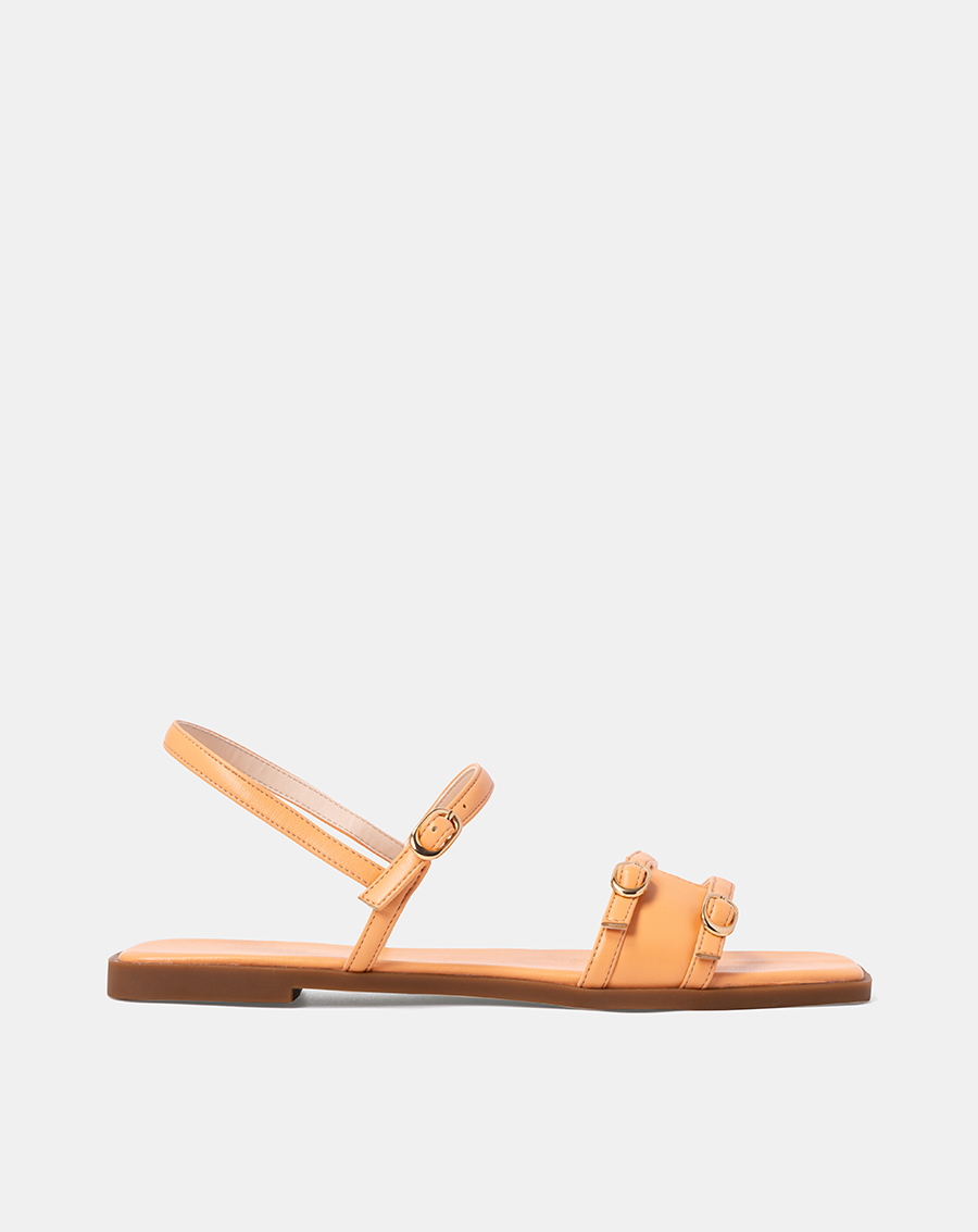 Giày Sandal 1cm Nữ Thời Trang JUNO Mũi Vuông Quai Ngang Cut Out SD01115