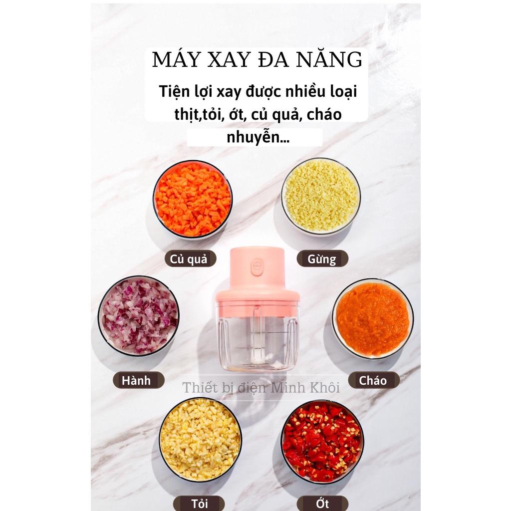 Máy xay đa năng, máy say tỏi ớt mini cầm tay, cháo ăn dặm dung tích 250ml