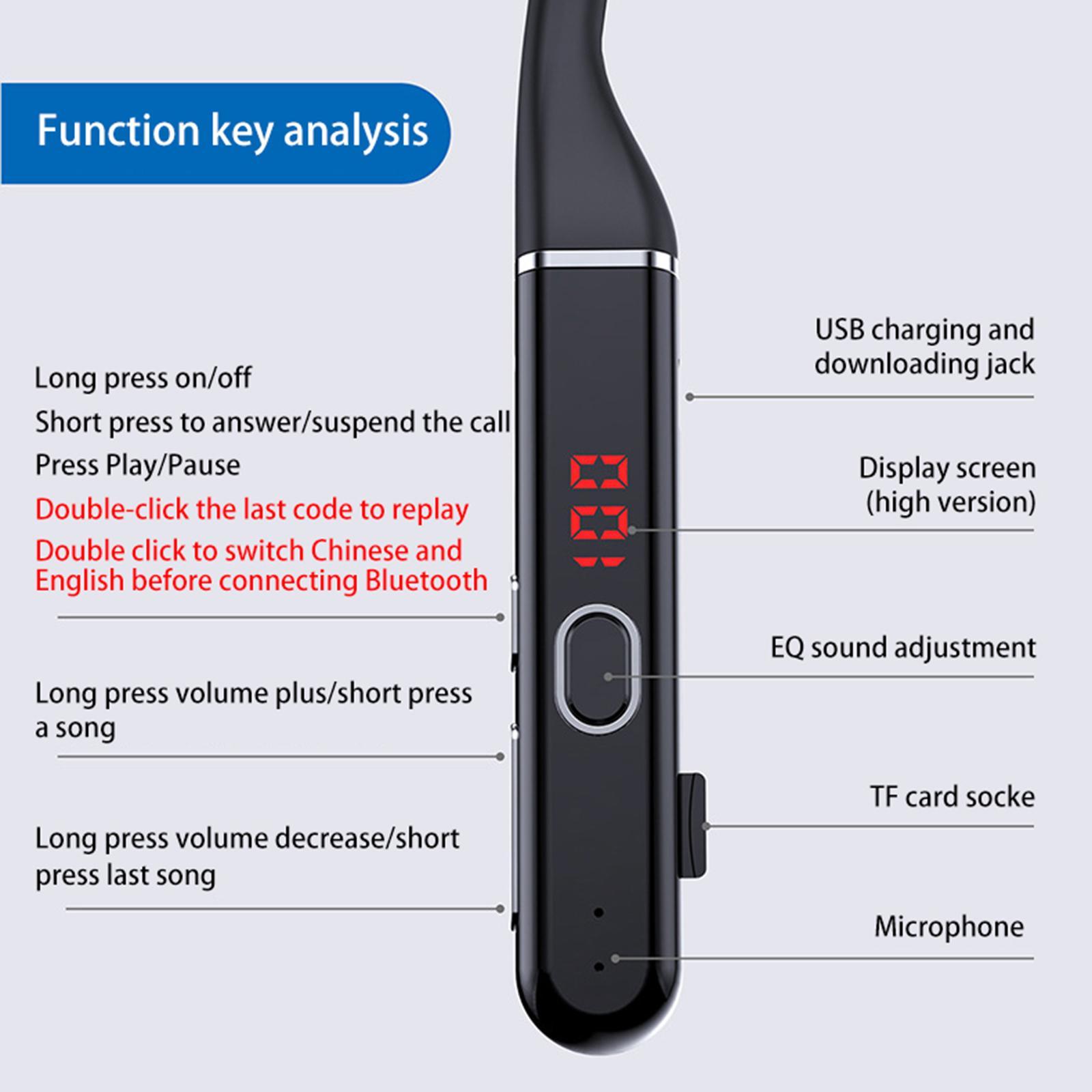 Bluetooth Headphones Neckband Sweatproof Stereo Earphones with Mic Wireless