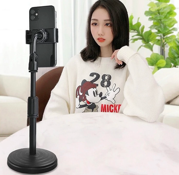 Giá đỡ KG59 có chân đế, kẹp điện thoại để bàn đa năng tiện dụng xoay 360 độ, livestream, giải trí tiện lợi- Hàng chính hãng