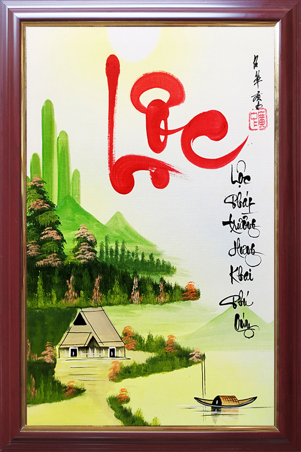 Tranh thư pháp chữ Lộc