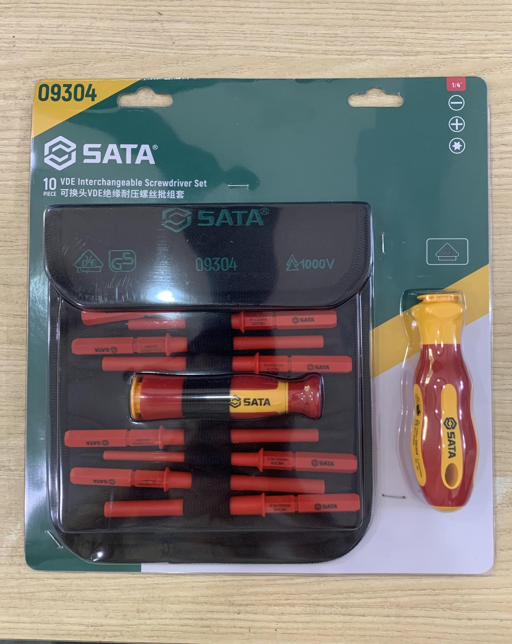 Bộ tua vít cách điện 1000V VDE 10 chi tiết thay đổi 09304 kèm túi đựng