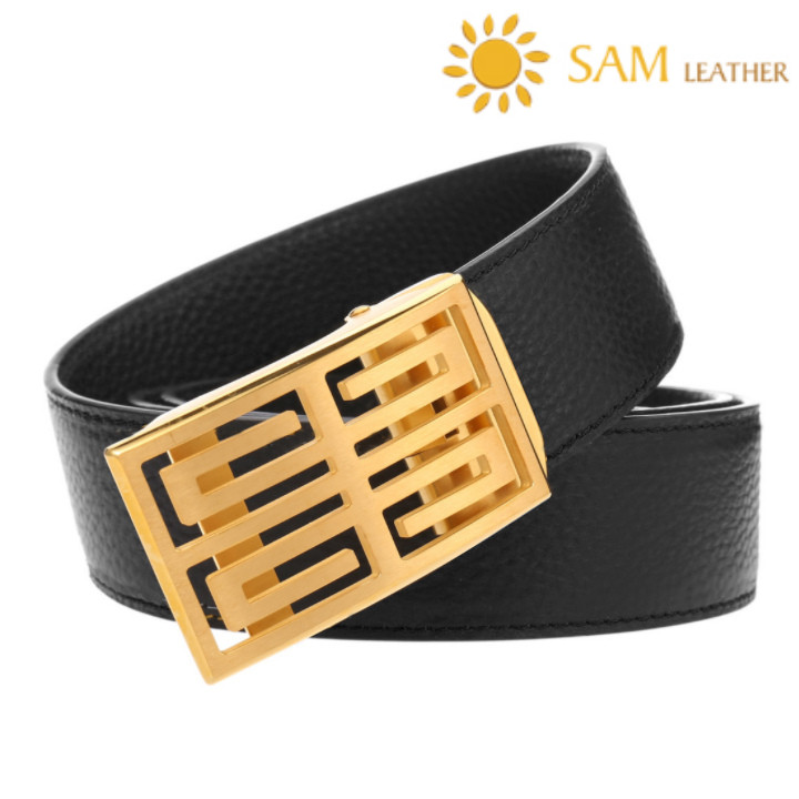 Dây Nịt Nam SAM Leather SFDN122 - Thắt Lưng Nam Da Bò Cao Cấp/ Mặt Khoá Thắt Lưng Inox Không Gỉ, Men's belts