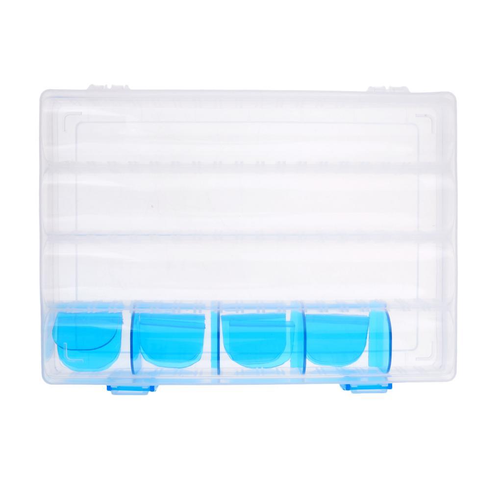 Plastic Fishing Box Adjustable Tackle Hooks Baits Storage Case 25 x 18 x 4cm