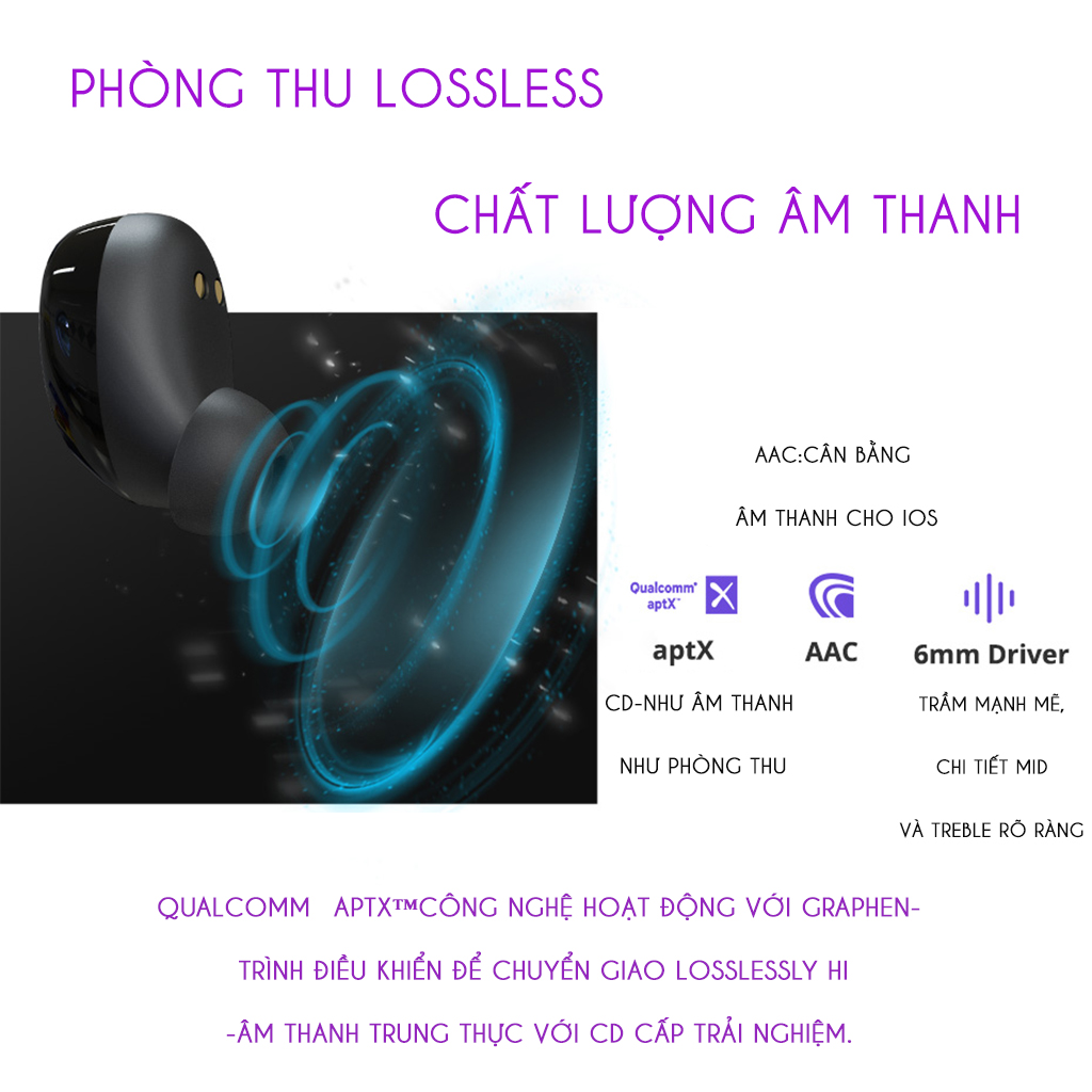 Tai nghe Bluetooth Tronsmart Onyx Neo APTX Tai nghe không dây TWS với chip Qualcomm, Điều khiển âm lượng, IPX5  ,Thời gian chơi 24 giờ -Hàng nhập khẩu