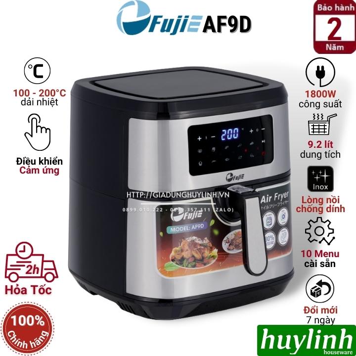 Nồi chiên không dầu điện tử Fujie AF9D - Dung tích 9.2 lít - Công suất 1800W - 9 Chức năng - Hàng chính hãng