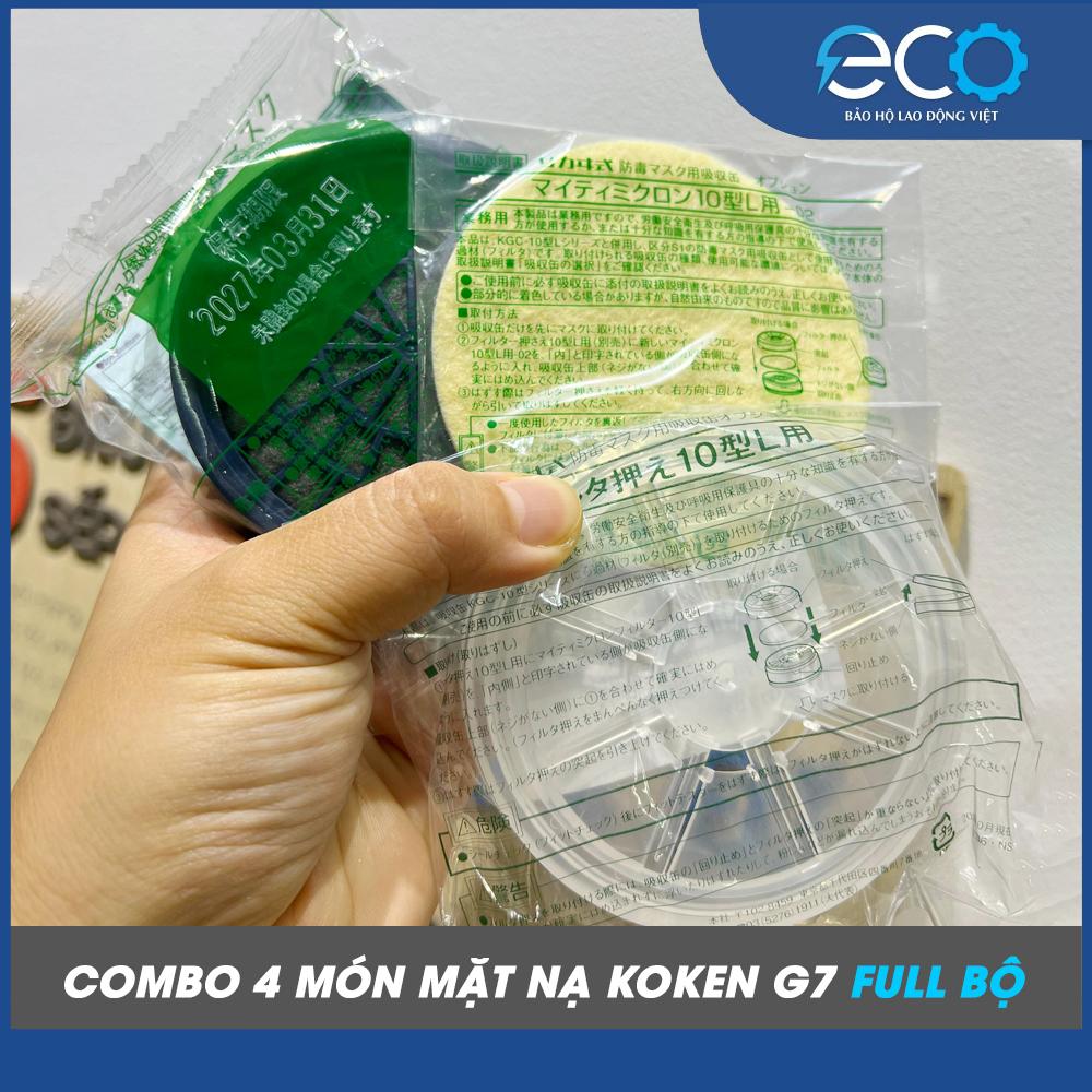 Bộ 4 món mặt nạ Koken G7 – Phun sơn, phun thuốc, chống bụi chuẩn Nhật Bản