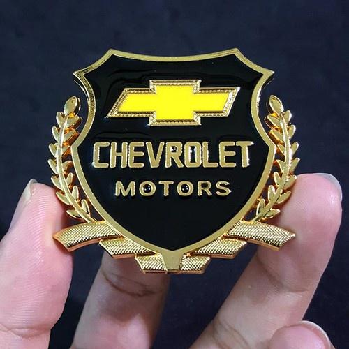 Bộ 2 Logo bông lúa nổi Chevrolet dán trang trí Ngoại thất ô tô