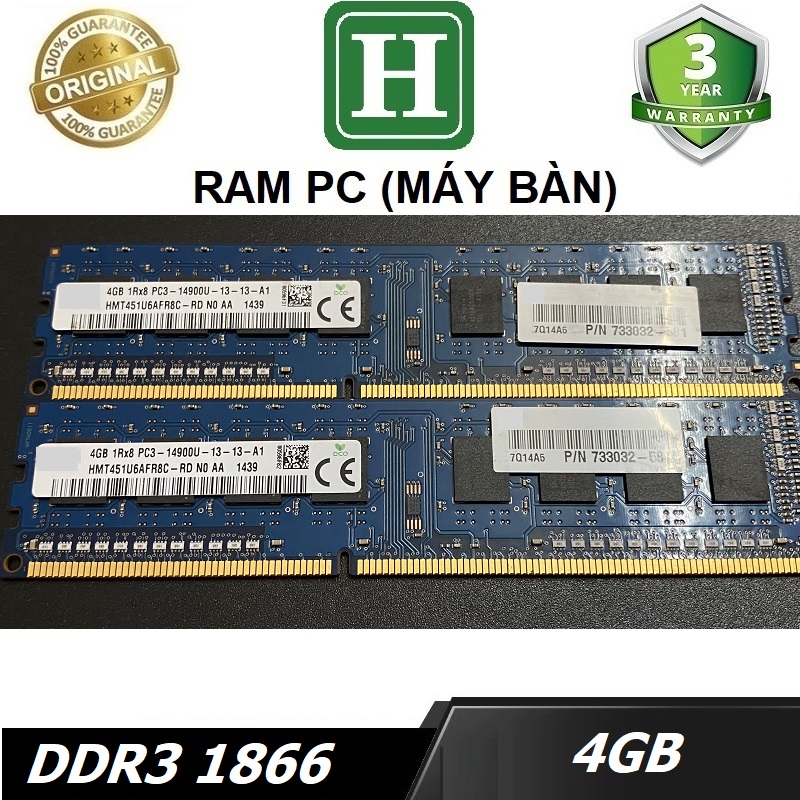Ram PC 4GB DDR3 bus 1866 (14900U) ram dùng cho máy bàn, desktop