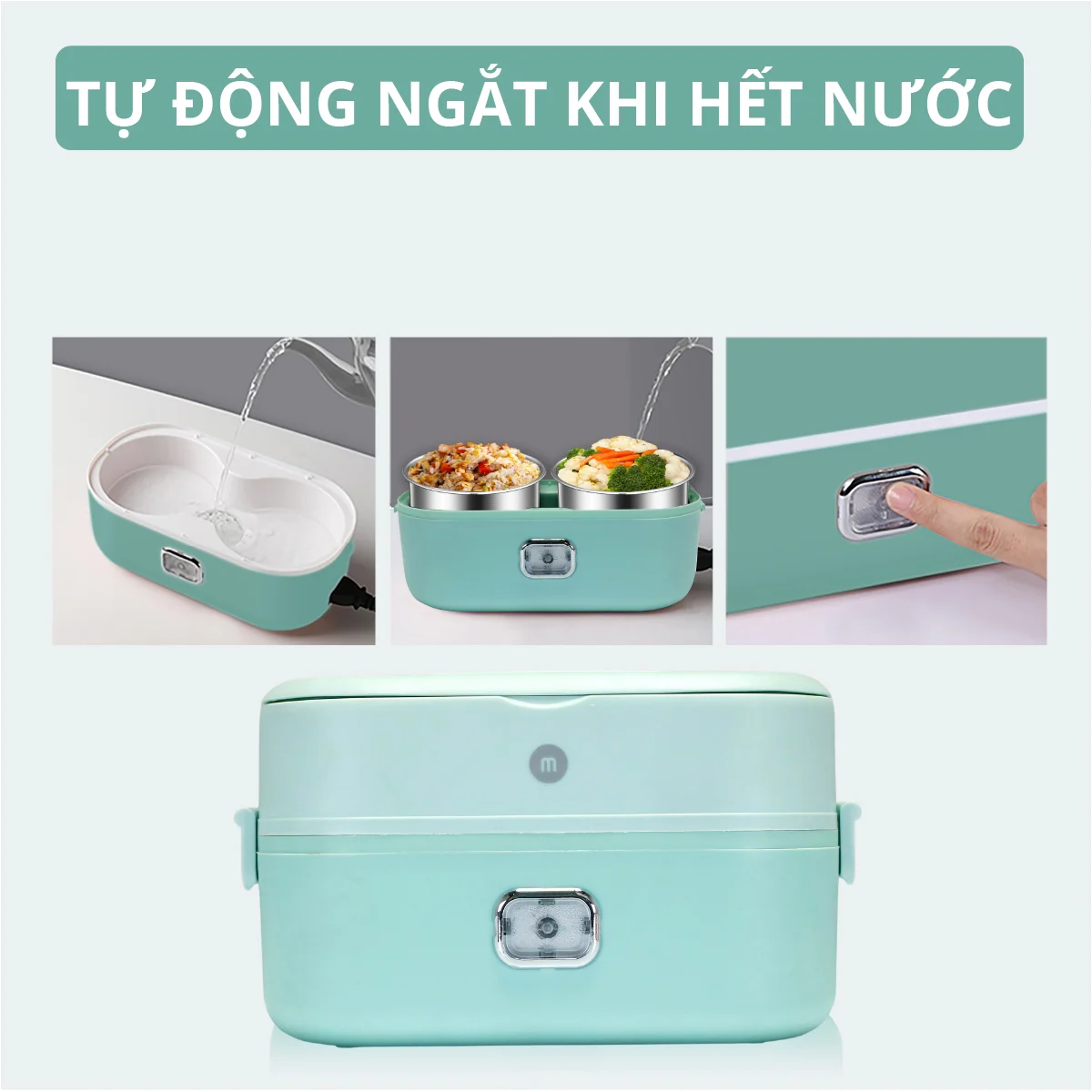 Hộp Hâm Cơm, Thức Ăn 2 tầng Mishio MK317 inox 304 - Hàng chính hãng