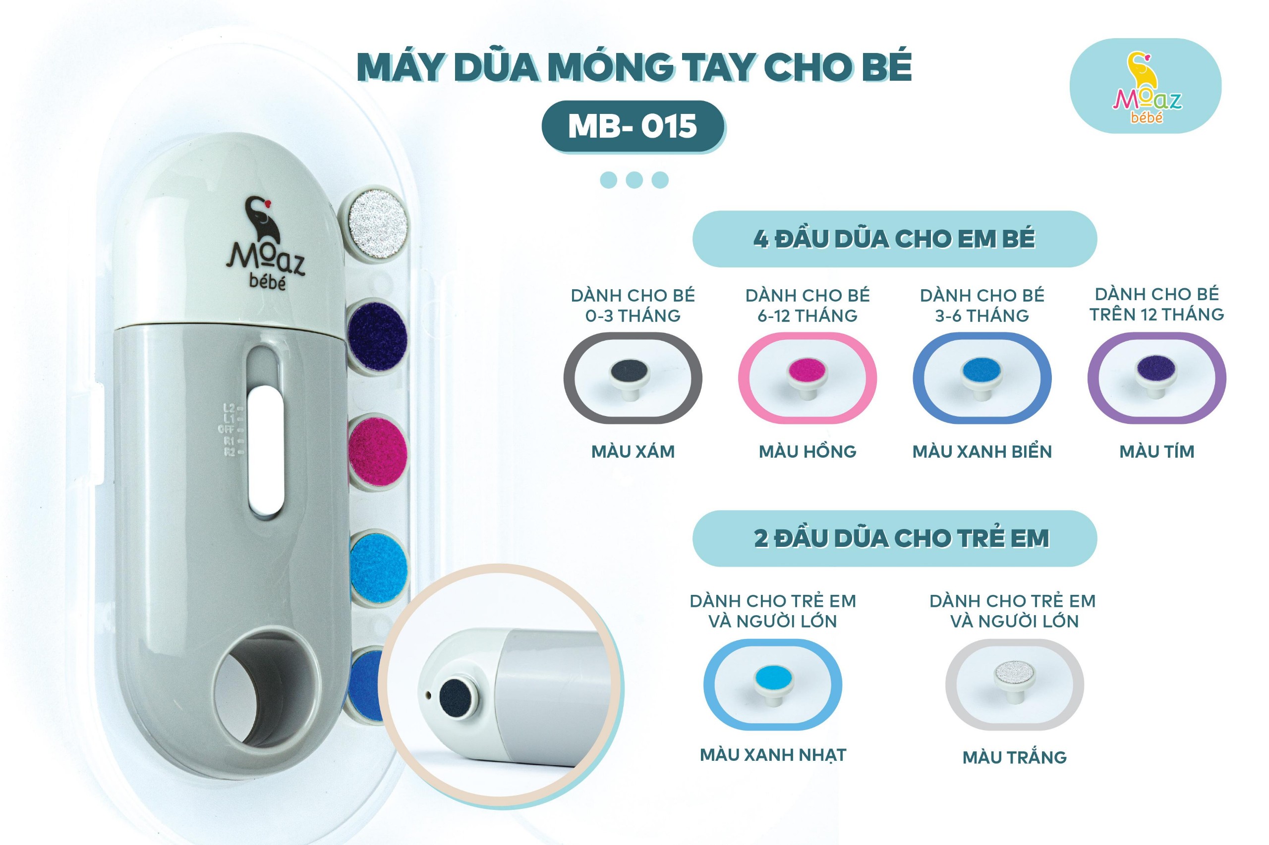 Máy dũa móng tay Moaz Bébé MB-015