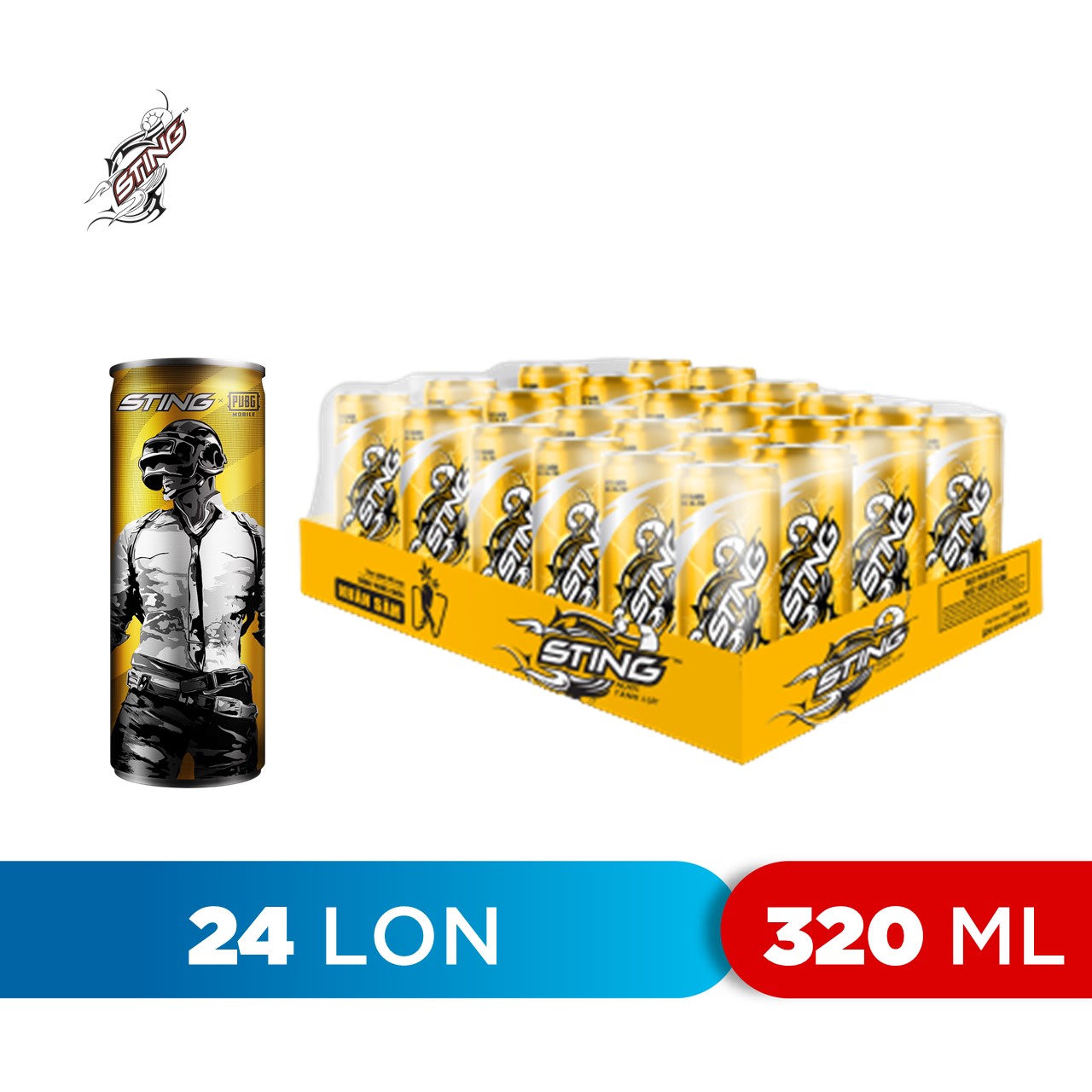 Lốc 6 Lon Nước Tăng Lực Sting Vàng (320ml/Lon)