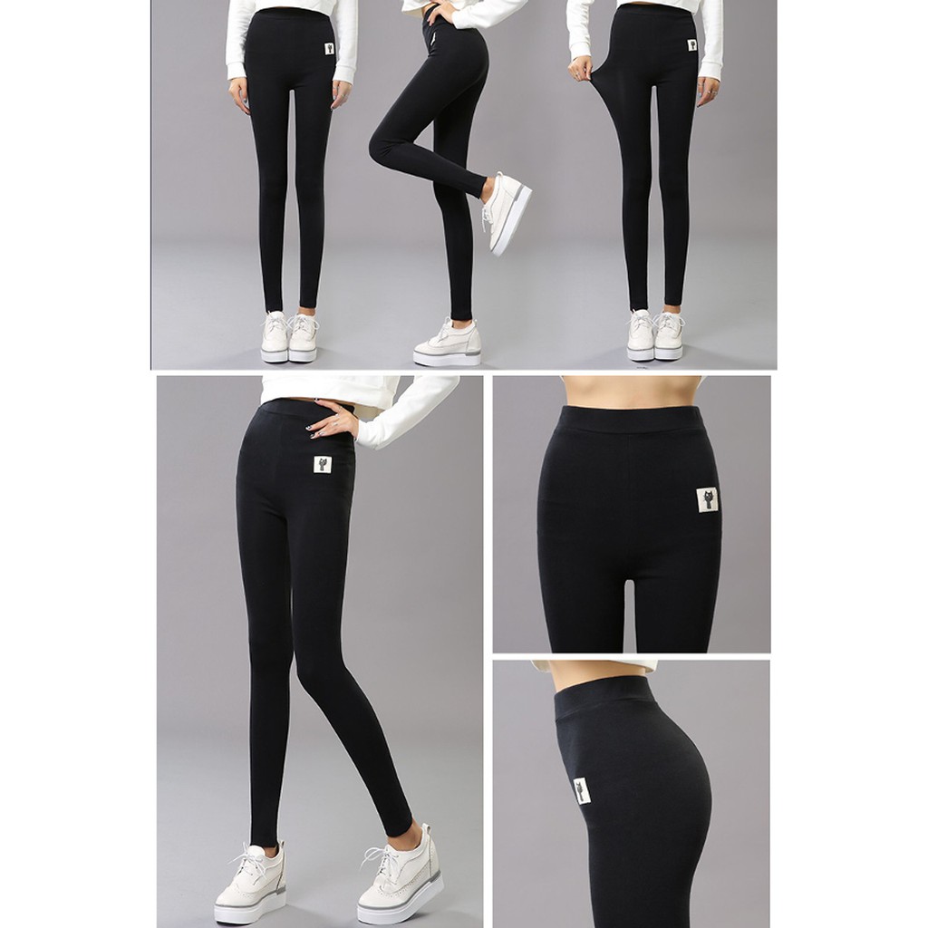 Quần legging nỉ mèo lót lông mềm mại