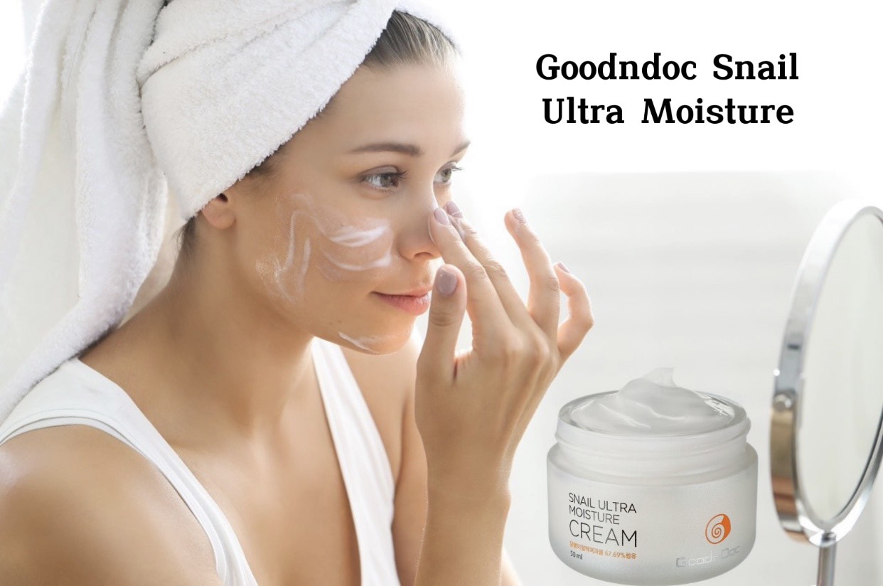 Kem dưỡng da ốc sên GoodnDoc Snail Ultra Moisture Cream 50ml, có tác dụng chống lão hóa, ngăn ngừa các nếp nhăn