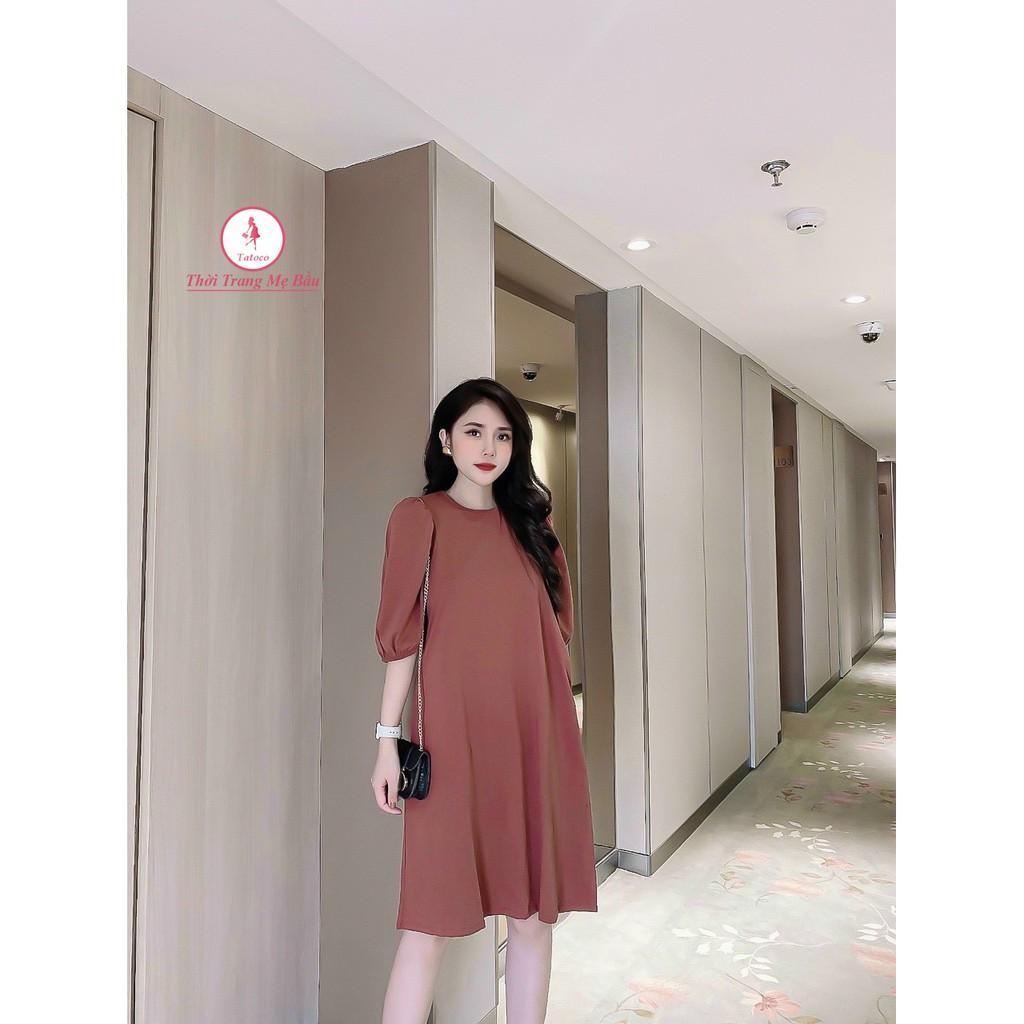 Váy Bầu Suông tay bồng size : 45 -75KG  ảnh thật