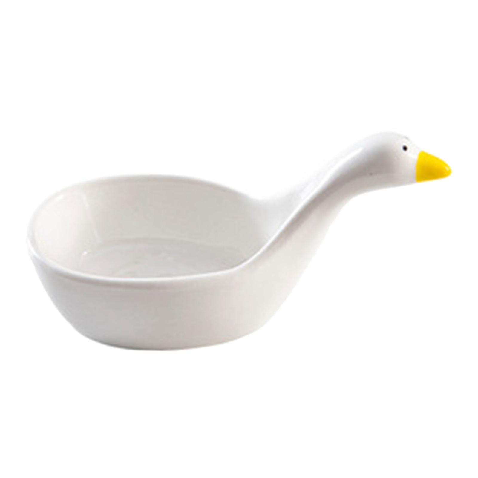 Cartoon Swan Soy Sauce Dipping Bowls Portable Ceramic for Restaurant Picnic