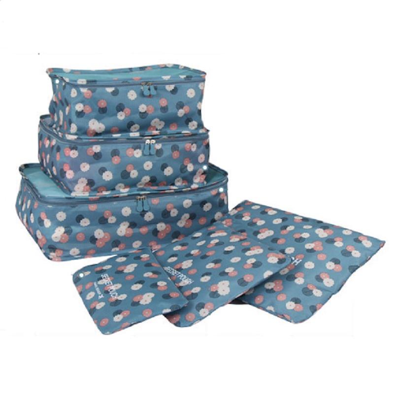 Set 6 Túi Đựng Quần Áo, Mỹ Phẩm, Đồ Dùng Cá Nhân Đi Du Lịch