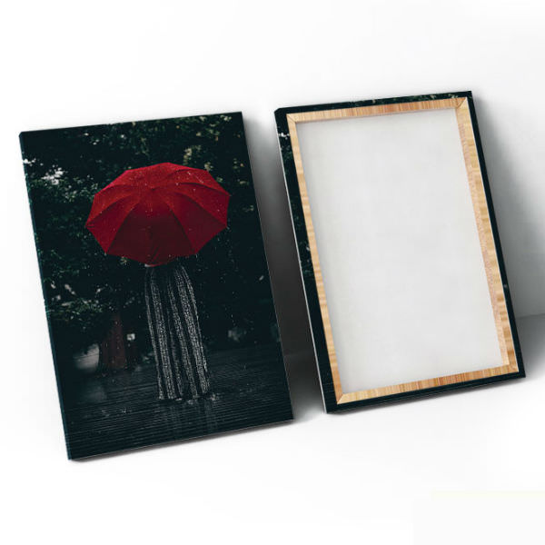 Bộ 3 Tranh Ép Gỗ MDF Treo Tường Quán Cafe "Red Umbrella" W172