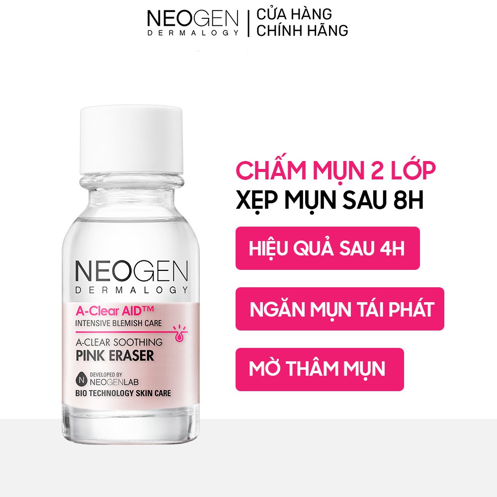 Combo 2 Chấm Mụn 2 Lớp Xẹp Mụn Sau 4H Neogen Dermalogy A-Clear Aid Soothing Pink Eraser 15ml x2