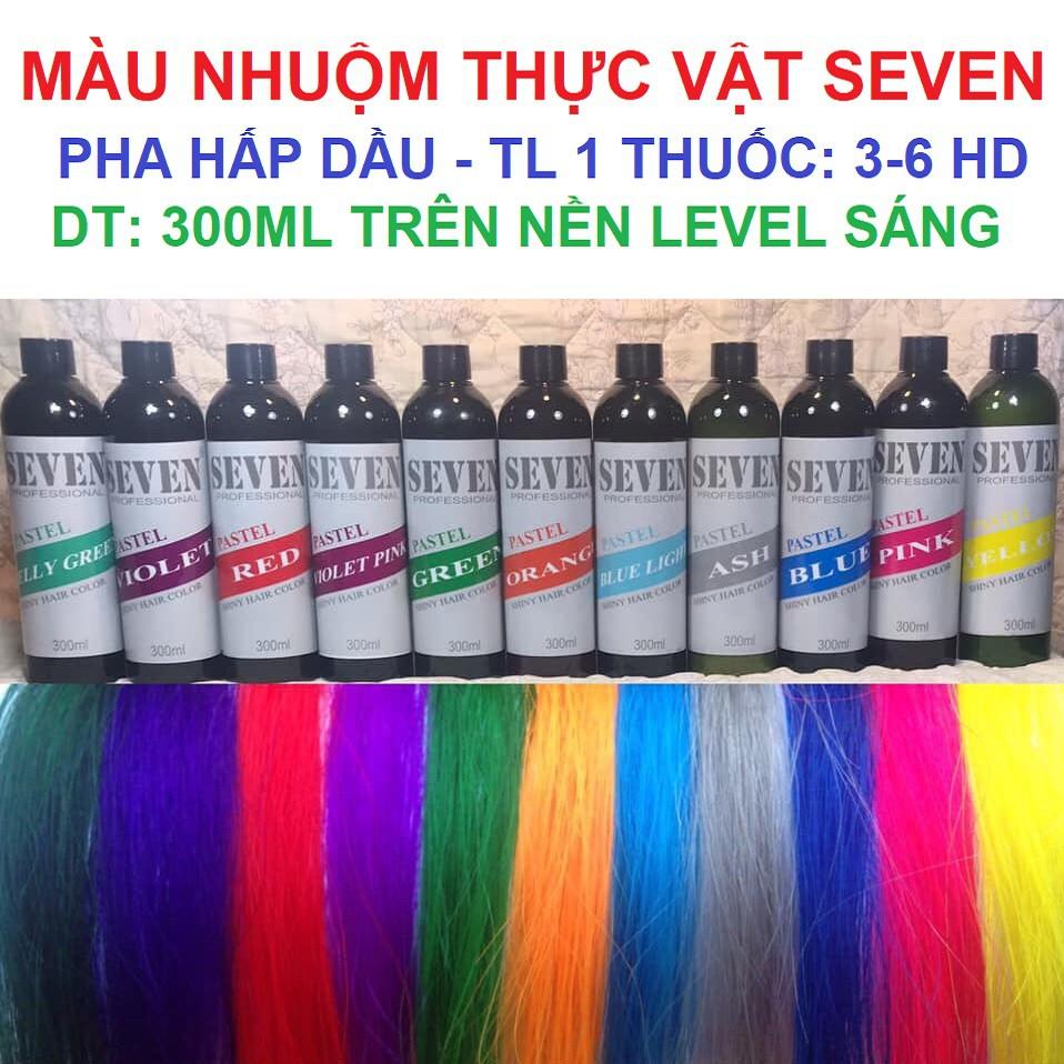 Màu nhuộm thực vật Seven Pastel hightlight trên nền 8,9 pha hấp dầu 300ml